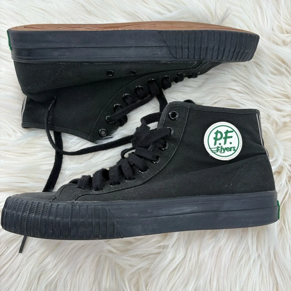 PF Flyers Center Hi Top Shoes Sandlot Benny The Jet Black Men's 10 Women's 11.5